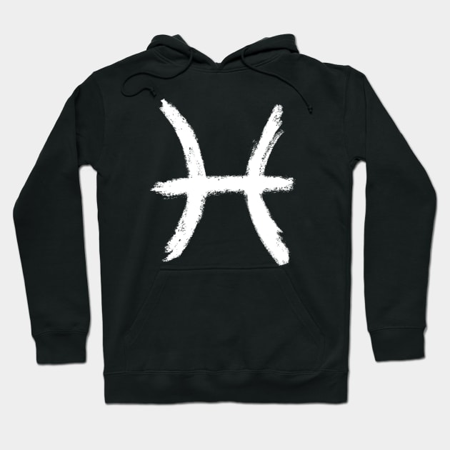 Pisces Zodiac Sign Symbol Hoodie by badlydrawnbabe